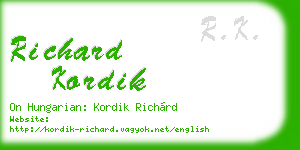 richard kordik business card